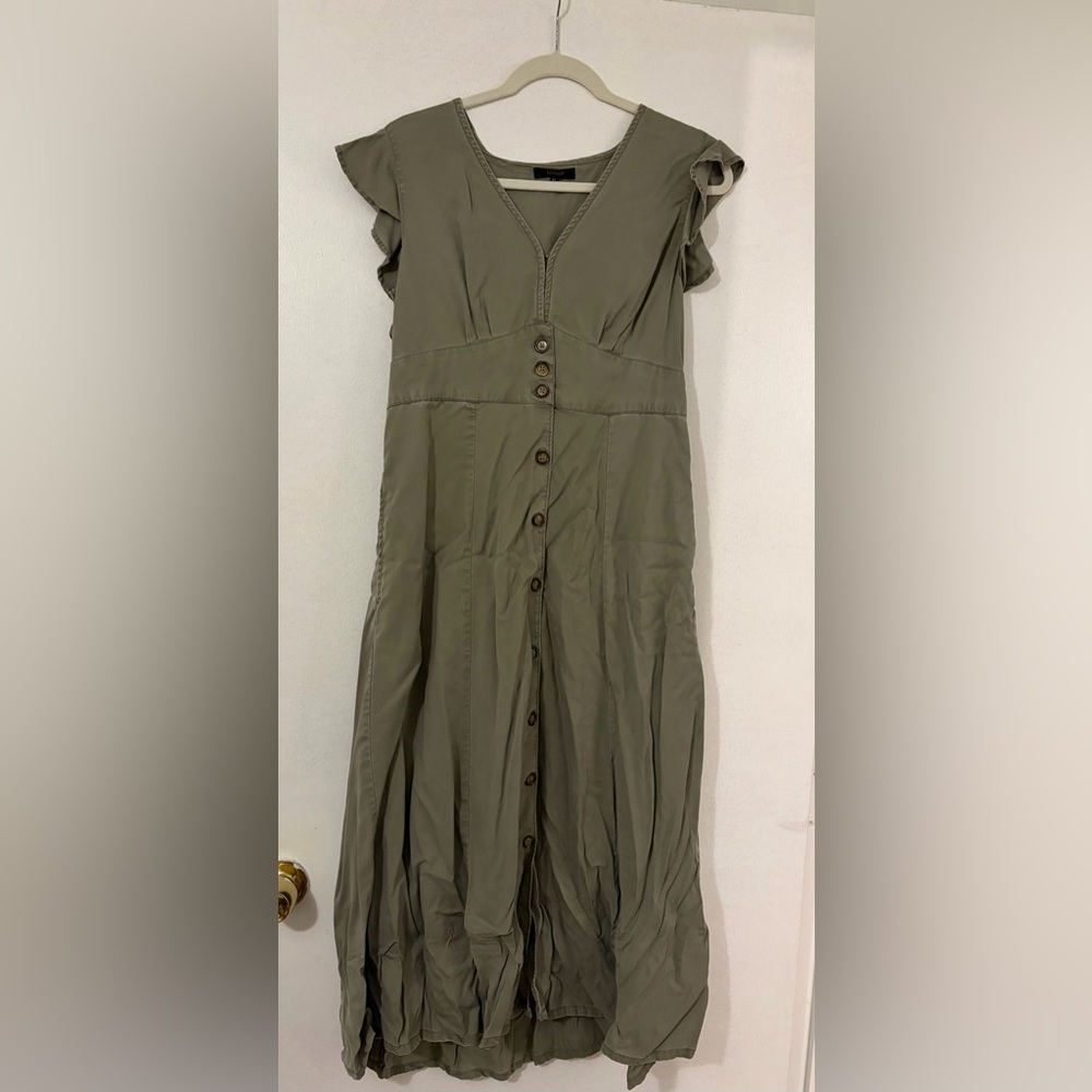 Quince Green Tencel Dress